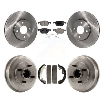Front Rear Brake Rotor Semi-Metallic Pad & Drum Kit For Ford Focus Wheel Bearing Included K8F-103256