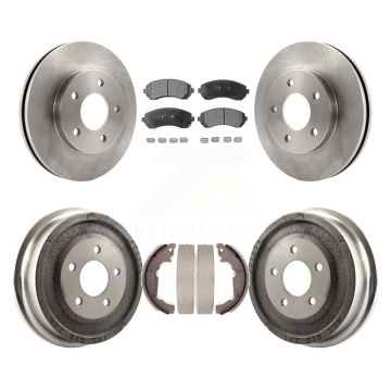 Front Rear Disc Brake Rotors Semi-Metallic Pads And Drum Kit For Pontiac Aztek K8F-103272