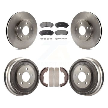 Front Rear Disc Brake Rotors Semi-Metallic Pads And Drum Kit For Pontiac Aztek K8F-103273