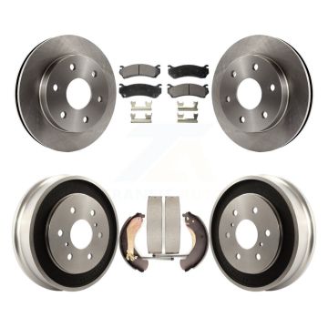 Front Rear Brake Rotor Semi-Metallic Pad Drum Kit For Chevrolet Silverado 1500 GMC Sierra K8F-103277