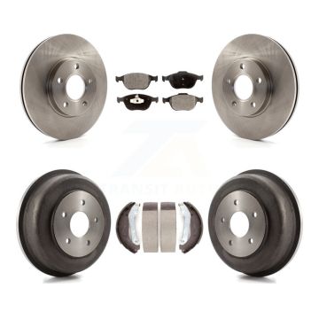 Front Rear Disc Brake Rotor Semi-Metallic Pad Drum Kit For 2010-2013 Ford Transit Connect K8F-103282