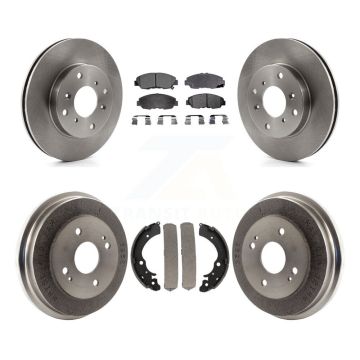 Front Rear Brake Rotors Semi-Metallic Pad Drum Kit For 98-02 Honda Accord Sedan with 2.3L K8F-103287