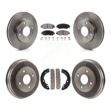 Front Rear Brake Rotors Semi-Metallic Pad Drum Kit For 98-02 Honda Accord Coupe with 2.3L K8F-103288