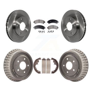 Front Rear Disc Brake Rotors Semi-Metallic Pad & Drum Kit For 1998-2003 Chevrolet S10 4WD K8F-103294
