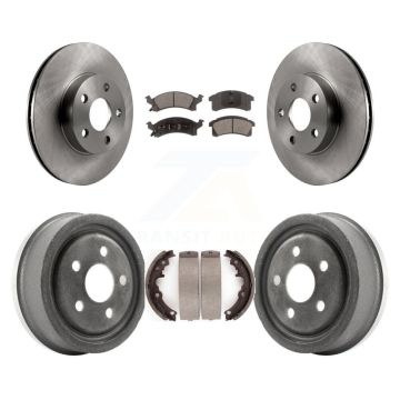 Front Rear Brake Rotors Semi-Metallic Pad Drum Kit For Pontiac Sunfire Chevrolet Grand Am K8F-103297