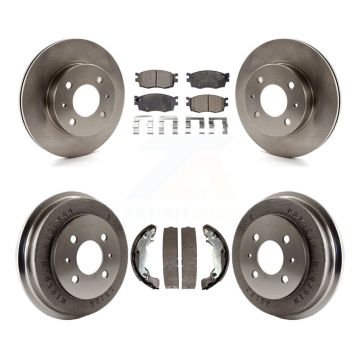 Front Rear Brake Rotor Semi-Metallic Pad And Drum Kit For 2006 Hyundai Accent To 09 30 05 K8F-103301