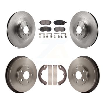 Front Rear Disc Brake Rotors Semi-Metallic Pads And Drum Kit For Subaru Forester Impreza K8F-103305