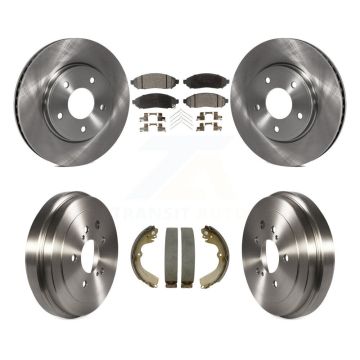 Front Rear Brake Rotor Semi-Metallic Pad Drum Kit For Nissan NV200 Chevrolet City Express K8F-103316