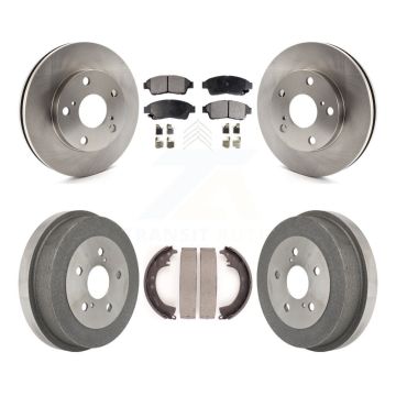 Front Rear Disc Brake Rotors Semi-Metallic Pads And Drum Kit For Toyota Camry 2.2L K8F-103320