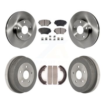 Front Rear Brake Rotors Semi-Metallic Pad & Drum Kit For 2001-2002 Toyota RAV4 GAS engine K8F-103321