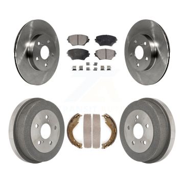 Front Rear Disc Brake Rotors Semi-Metallic Pads And Drum Kit For Toyota RAV4 K8F-103324