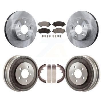 Front Rear Disc Brake Rotors Semi-Metallic Pads And Drum Kit For 2002 Jeep Liberty K8F-103331