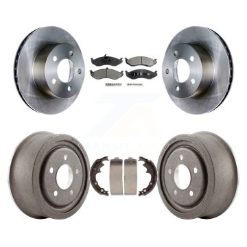 Front Rear Disc Brake Rotors Semi-Metallic Pads And Drum Kit For Jeep Wrangler Cherokee K8F-103338