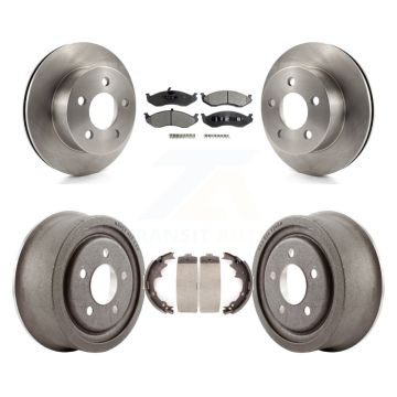 Front Rear Disc Brake Rotors Semi-Metallic Pads And Drum Kit For Jeep Wrangler TJ K8F-103339