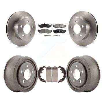 Front Rear Disc Brake Rotors Semi-Metallic Pads And Drum Kit For Jeep Wrangler K8F-103341