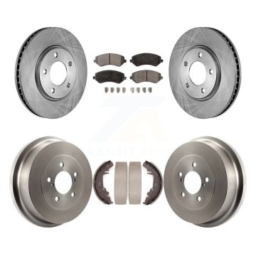 Front Rear Disc Brake Rotor Semi-Metallic Pad & Drum Kit For Dodge Grand Caravan Chrysler K8F-103345