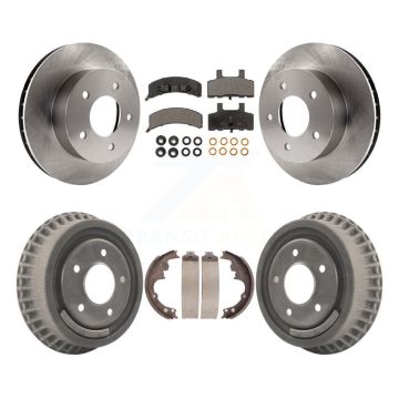 Front Rear Disc Brake Rotor Semi-Metallic Pad Drum Kit For Chevrolet Astro GMC Safari AWD K8F-103347