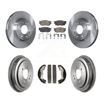 Front Rear Disc Brake Rotors Semi-Metallic Pad & Drum Kit For Hyundai Accent Kia Rio Rio5 K8F-103368