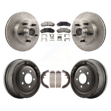 Front Rear Brake Rotors Semi-Metallic Pad Drum Kit For Mazda B4000 With 10" Diameter K8F-103396