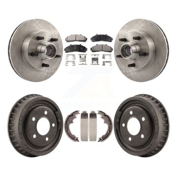 Front Rear Brake Rotor Semi-Metallic Pad & Drum Kit For Mazda B4000 With 9" Diameter K8F-103397