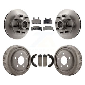 Front Rear Brake Rotors Semi-Metallic Pad Drum Kit For GMC Yukon Chevrolet C1500 Suburban K8F-103403