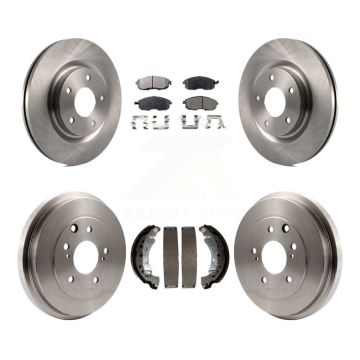 Front Rear Brake Rotors Semi-Metallic Pad & Drum Kit For 17-19 Nissan Sentra Turbocharged K8F-103420