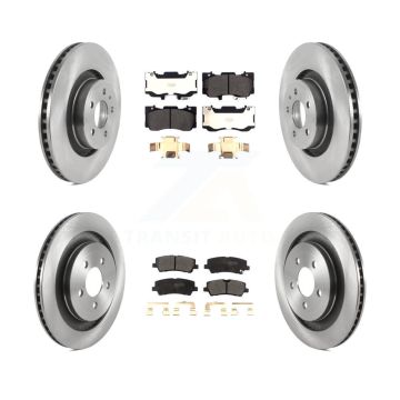 Front Rear Brake Rotor Semi-Metallic Pad Kit For 15-19 Ford Mustang Without Brembo Brakes K8F-103468