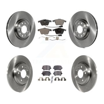 Front Rear Disc Brake Rotors & Semi-Metallic Pad Kit For 2009 Audi A4 Quattro Convertible K8F-103472