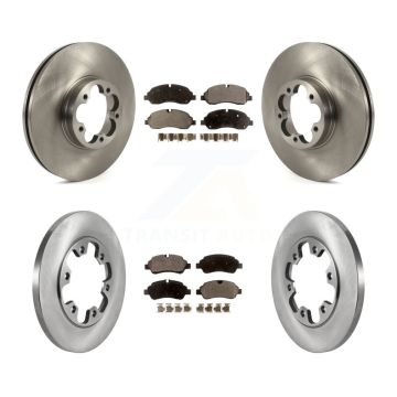 Front Rear Brake Rotors & Semi-Metallic Pad Kit For Ford Transit-350 HD With 6 Lug Wheels K8F-103497