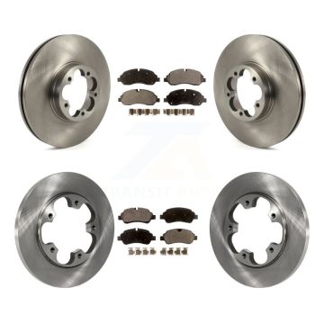 Front Rear Brake Rotor Semi-Metallic Pad Kit For 16 Ford Transit-350 HD With 5 Lug Wheels K8F-103498