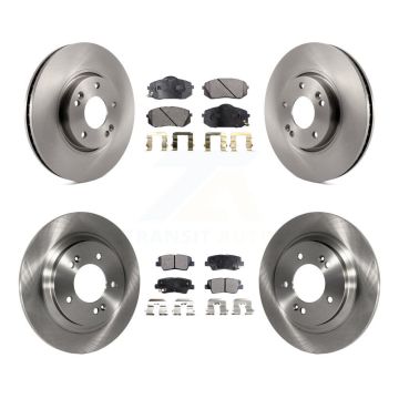 Front Rear Disc Brake Rotors And Semi-Metallic Pads Kit For Kia Soul EV K8F-103506