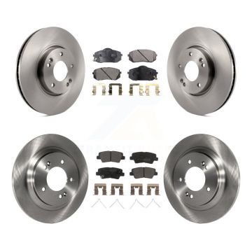 Front Rear Brake Rotors Semi-Metallic Pad Kit For 16 Kia Soul EV From Chassis VIN #160921 K8F-103507