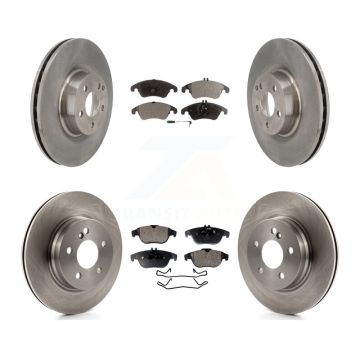 Front Rear Disc Brake Rotors Semi-Metallic Pad Kit For 2010-2011 Mercedes-Benz E550 Coupe K8F-103510