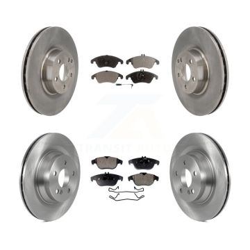 Front Rear Disc Brake Rotors Semi-Metallic Pad Kit For 2010-2011 Mercedes-Benz E550 Coupe K8F-103511