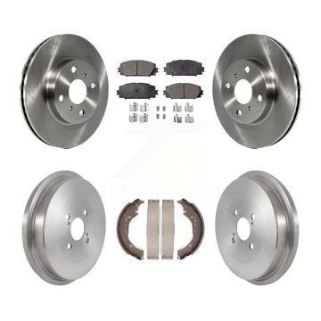 Front Rear Disc Brake Rotors Semi-Metallic Pads And Drum Kit For Toyota Prius C Scion iQ K8F-103550