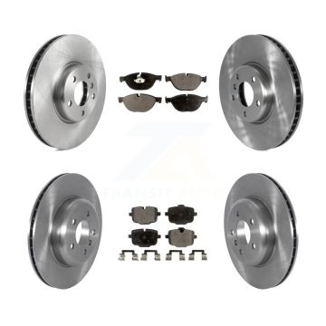 Front Rear Brake Rotors & Semi-Metallic Pad Kit (6Pc) For BMW 550i xDrive 650i Gran Coupe K8F-103556