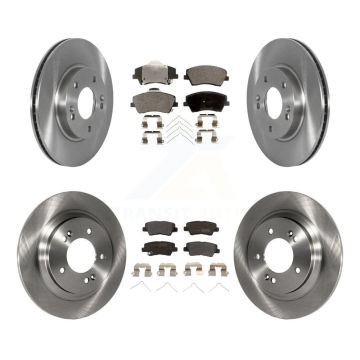 Front Rear Disc Brake Rotors And Semi-Metallic Pads Kit For Hyundai Ioniq Kia Niro K8F-103574