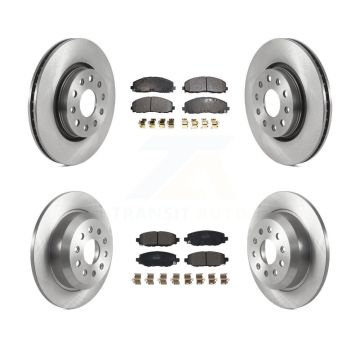 Front Rear Disc Brake Rotor And Semi-Metallic Pad Kit For 2018-2020 Jeep Wrangler Rubicon K8F-103618