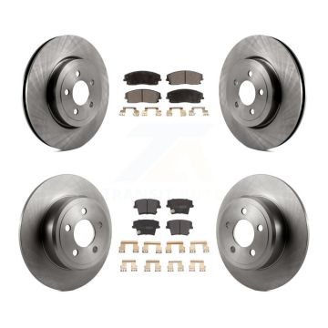 Front Rear Brake Rotors & Semi-Metallic Pad Kit For 2015-2018 Dodge Charger RWD with 3.6L K8F-103693