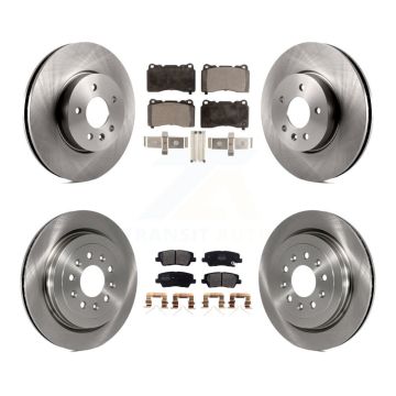 Front Rear Disc Brake Rotors And Semi-Metallic Pads Kit For Cadillac ATS K8F-103695