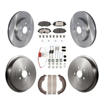 Front Rear Disc Brake Rotor Semi-Metallic Pad Drum Kit (7Pc) For 2019 Toyota Corolla 2.0L K8F-103725
