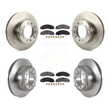 Front Rear Disc Brake Rotor & Semi-Metallic Pad Kit For Ford F-450 Super Duty F-550 F-600 K8F-103748