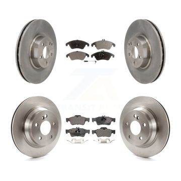 Front Rear Disc Brake Rotors Semi-Metallic Pad Kit For 2015-2016 Mercedes-Benz E400 Sedan K8F-103754