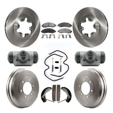Front Rear Brake Rotor Semi-Metallic Pad Drum Kit (9Pc) For Chevrolet Colorado GMC Canyon K8F-103795