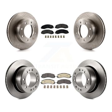 Front Rear Disc Brake Rotors And Semi-Metallic Pads Kit For Ram 2500 3500 K8F-103819