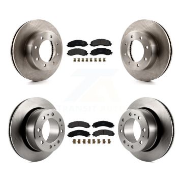 Front Rear Brake Rotor Semi-Metallic Pad Kit For 2020-2021 Ram 3500 With Dual Wheels K8F-103820