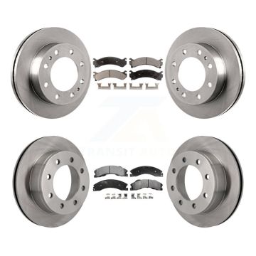 Front Rear Disc Brake Rotors And Semi-Metallic Pads Kit For Chevrolet Express 4500 K8F-103821