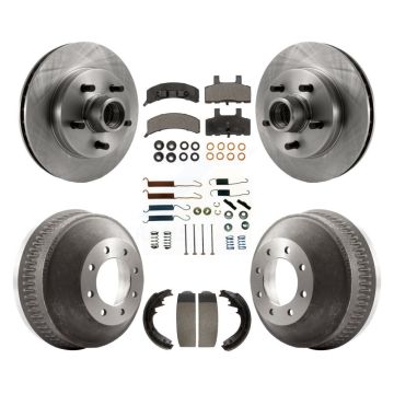 Front Rear Brake Rotors Semi-Metallic Pad Drum Kit (7Pc) For C1500 Suburban Chevrolet GMC K8F-103853