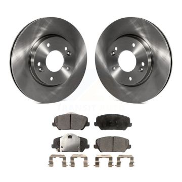 Front Brake Rotors Semi-Metallic Pad Kit For 2014 Kia Forte LX Without 15" Factory Wheels K8F-103860