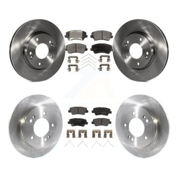 Front Rear Brake Rotor And Semi-Metallic Pad Kit For Hyundai Veloster Naturally Aspirated K8F-103870
